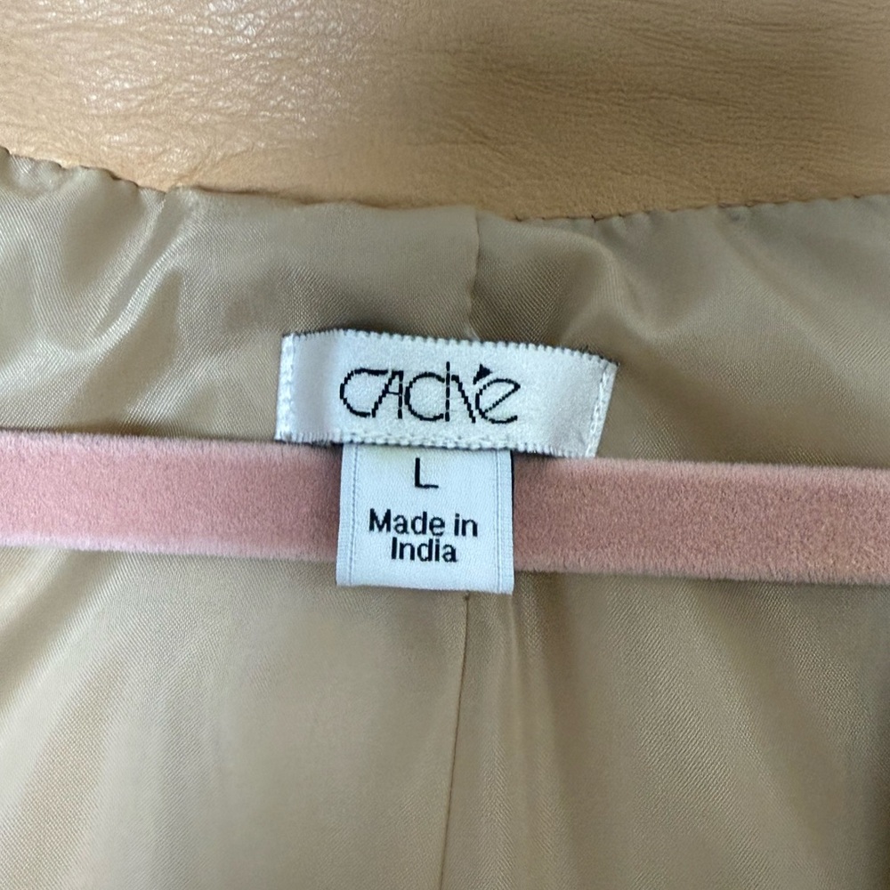 Cache Tan Leather Jacket With Studs - image 6